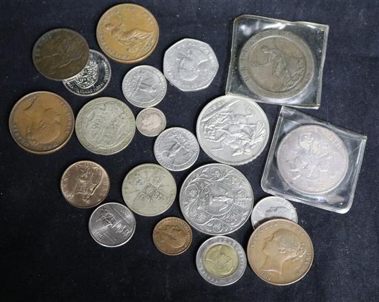 20 various coins